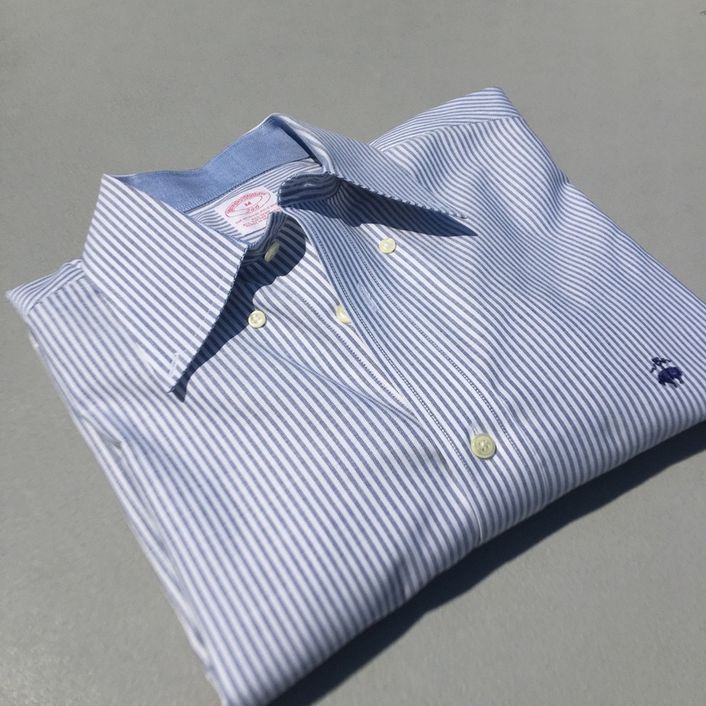 Brooks Brothers 346 Polo Oxford Shirt Blue/White